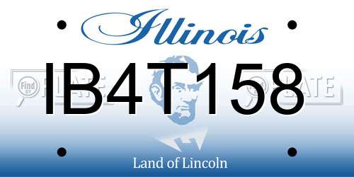 IB4T158 Illinois License Plate