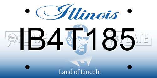 IB4T185 Illinois License Plate
