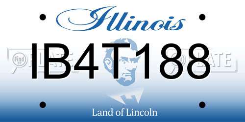IB4T188 Illinois License Plate