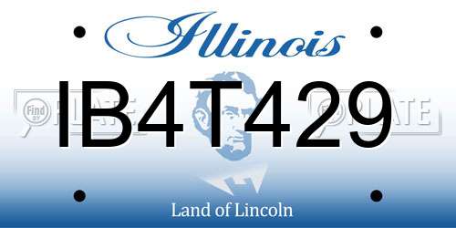IB4T429 Illinois License Plate
