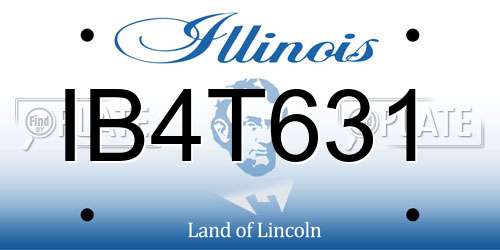 IB4T631 Illinois License Plate