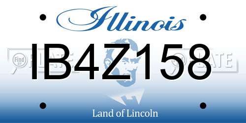 IB4Z158 Illinois License Plate