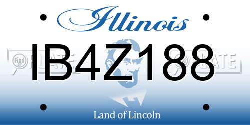 IB4Z188 Illinois License Plate