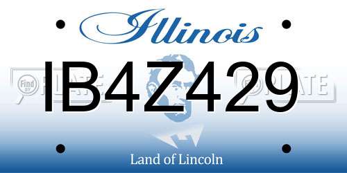 IB4Z429 Illinois License Plate