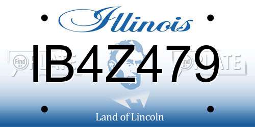 IB4Z479 Illinois License Plate