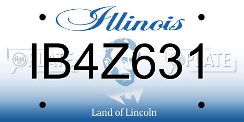 IB4Z631 Illinois License Plate