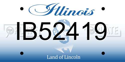 IB52419 Illinois License Plate