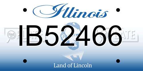 IB52466 Illinois License Plate