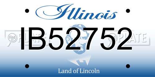IB52752 Illinois License Plate