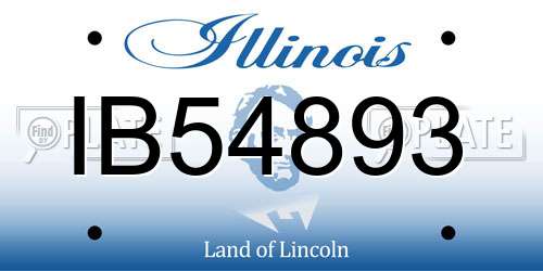 IB54893 Illinois License Plate