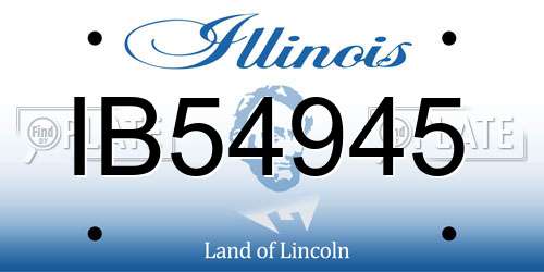 IB54945 Illinois License Plate