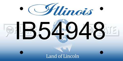 IB54948 Illinois License Plate