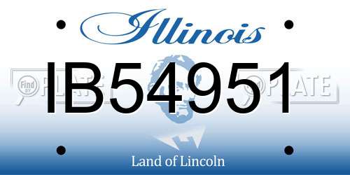 IB54951 Illinois License Plate