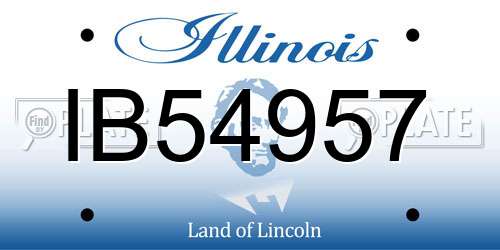 IB54957 Illinois License Plate