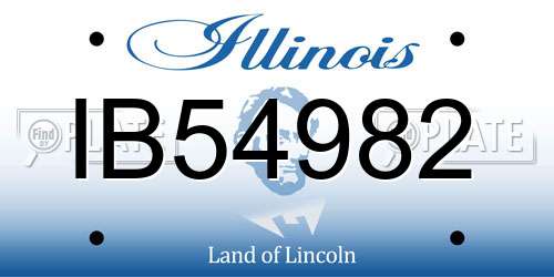 IB54982 Illinois License Plate