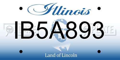 IB5A893 Illinois License Plate