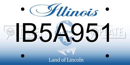 IB5A951 Illinois License Plate