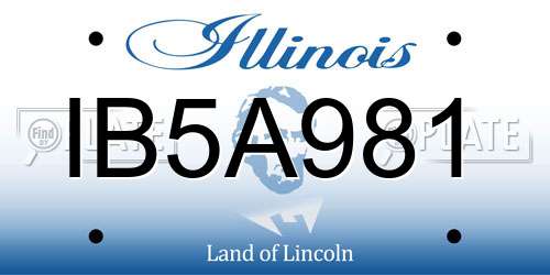 IB5A981 Illinois License Plate