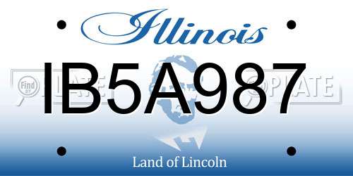 IB5A987 Illinois License Plate