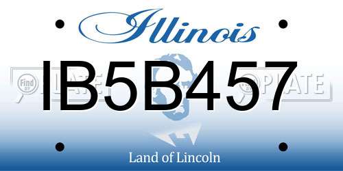 IB5B457 Illinois License Plate