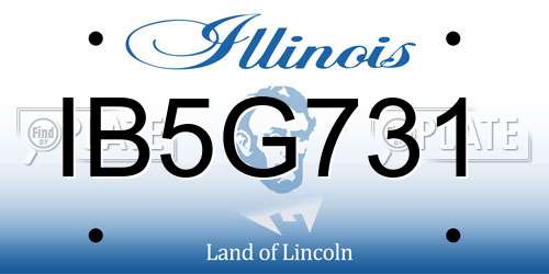 IB5G731 Illinois License Plate