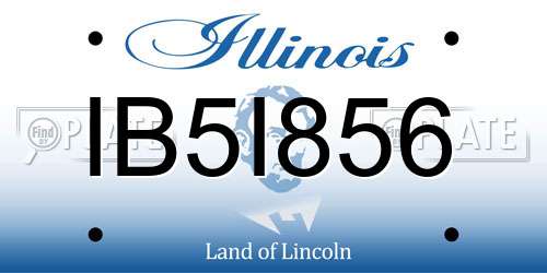 IB5I856 Illinois License Plate
