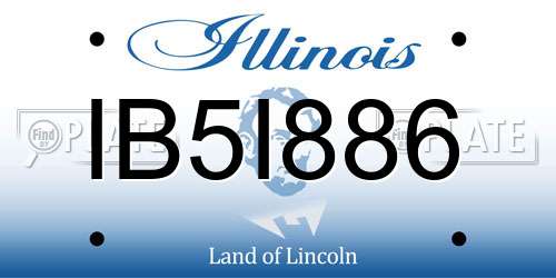 IB5I886 Illinois License Plate