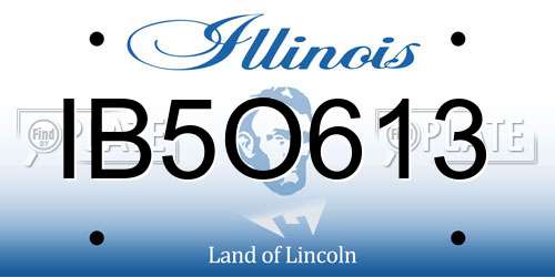 IB5O613 Illinois License Plate