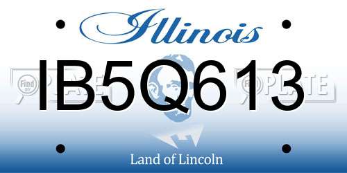 IB5Q613 Illinois License Plate