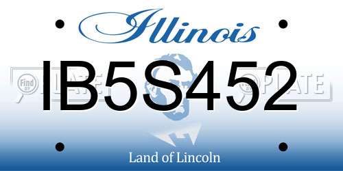 IB5S452 Illinois License Plate