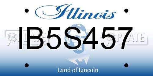 IB5S457 Illinois License Plate