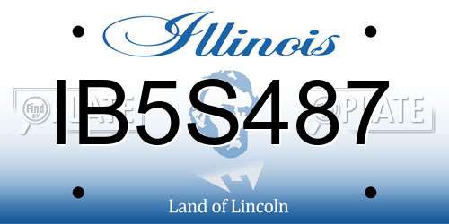 IB5S487 Illinois License Plate
