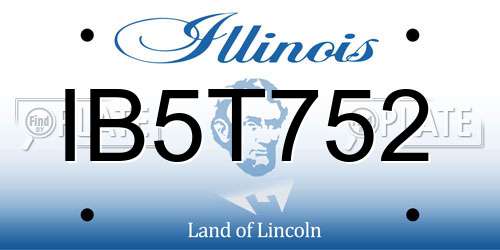 IB5T752 Illinois License Plate
