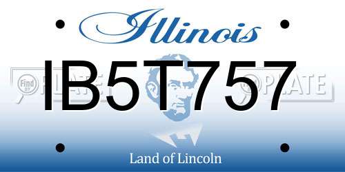 IB5T757 Illinois License Plate