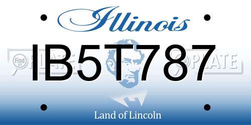 IB5T787 Illinois License Plate
