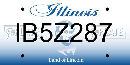 IB5Z287 Illinois License Plate