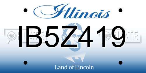 IB5Z419 Illinois License Plate