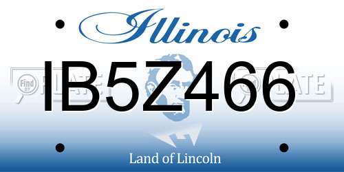 IB5Z466 Illinois License Plate