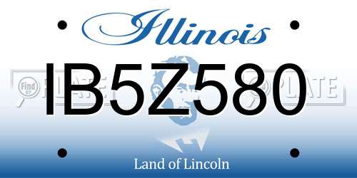IB5Z580 Illinois License Plate