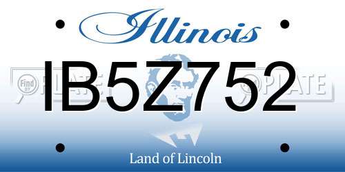 IB5Z752 Illinois License Plate