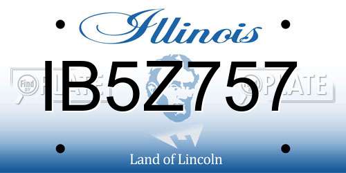 IB5Z757 Illinois License Plate