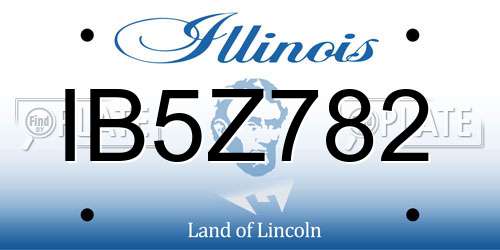 IB5Z782 Illinois License Plate