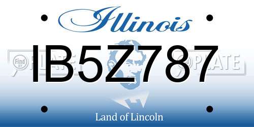 IB5Z787 Illinois License Plate