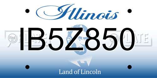 IB5Z850 Illinois License Plate