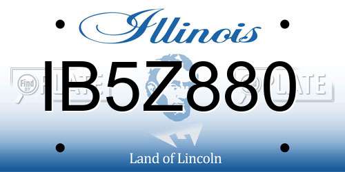 IB5Z880 Illinois License Plate