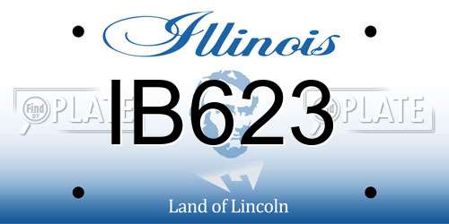 IB623 Illinois License Plate