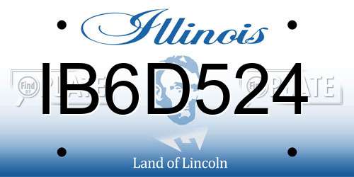IB6D524 Illinois License Plate
