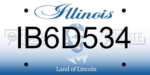 IB6D534 Illinois License Plate