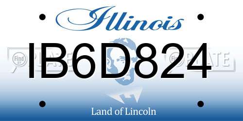 IB6D824 Illinois License Plate