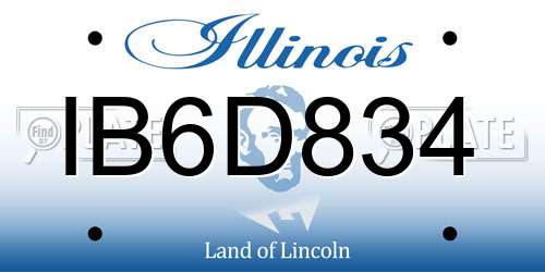 IB6D834 Illinois License Plate